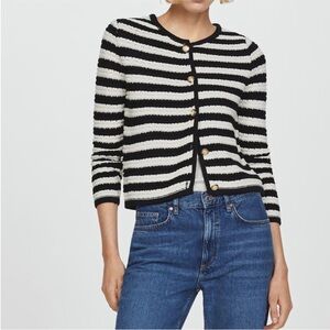 Mango Striped Black and White Women's cardigan - very new!